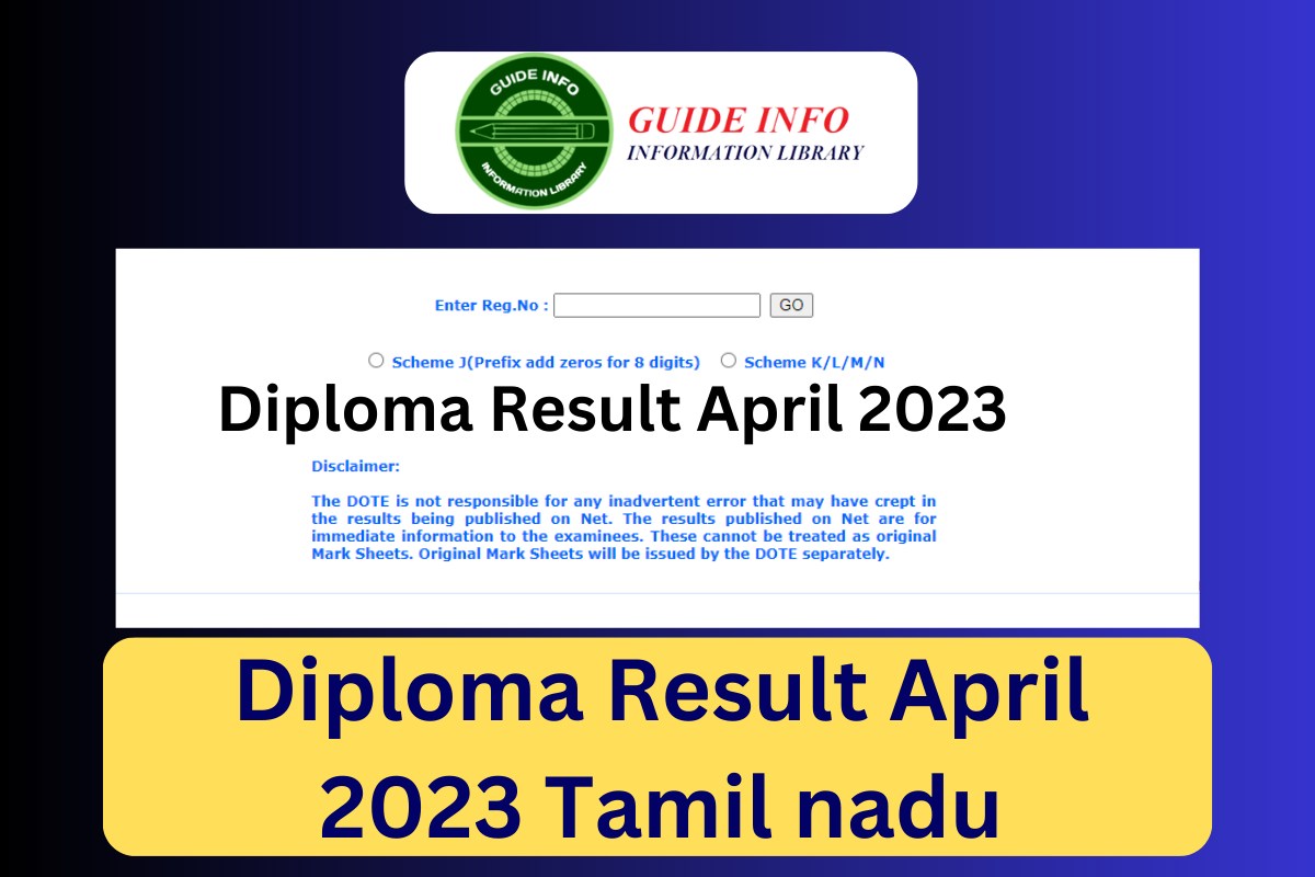 Diploma Result April 2023 Tamil nadu Released Date and Time